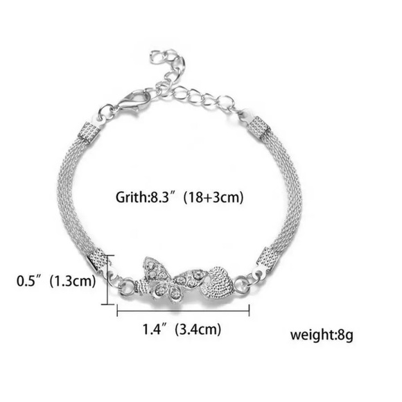 NWT Sterling Silver Crystal Charm Bracelet - Picture 4 of 11